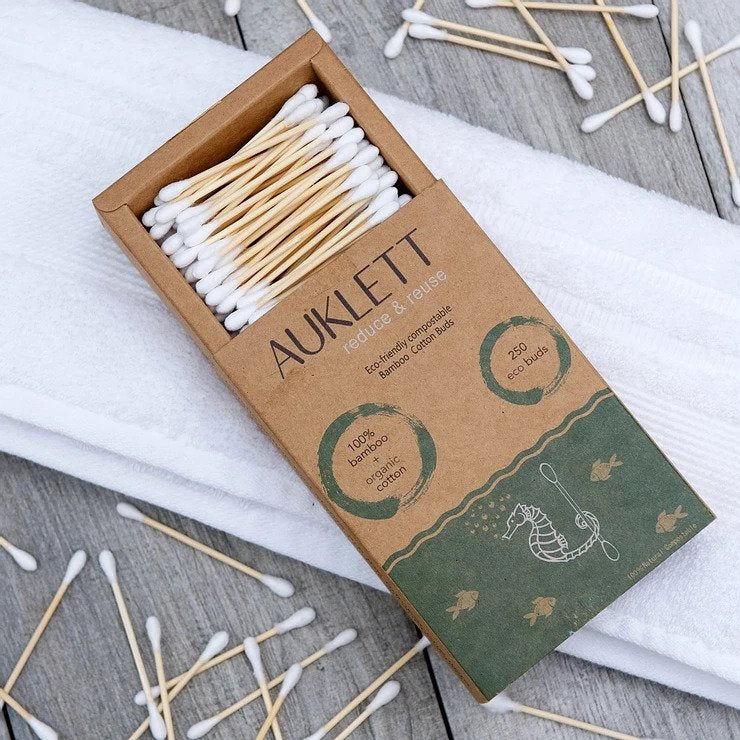 Biodegradable Bamboo Cotton Buds by Auklett