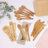24 Pack Reusable Bamboo Cutlery Set