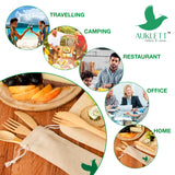 24 Pack Reusable Bamboo Cutlery Set