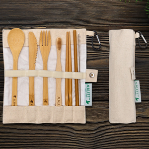 Bamboo Cutlery Travel Set – Beige