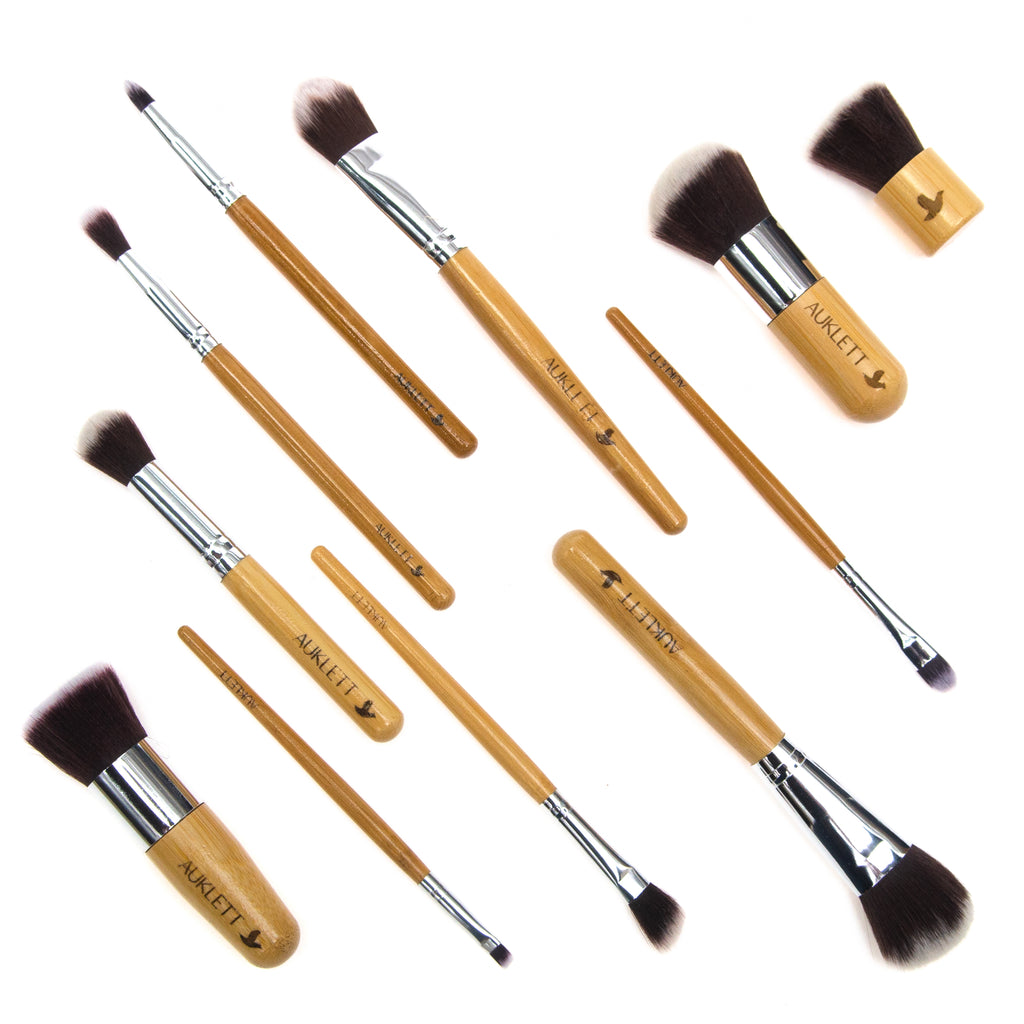 11 Pack Eco-friendly Bamboo Makeup Brush Set