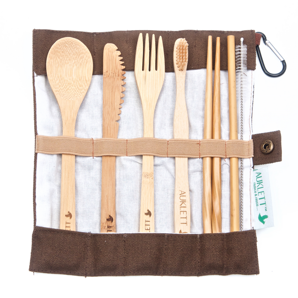 Bamboo Cutlery Travel Set – Brown