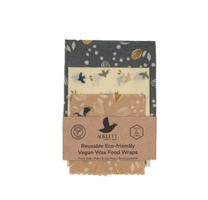 Vegan Wax Food Wraps - Food Safe Set of 3 (L, M, S)