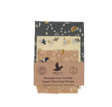 Vegan Wax Food Wraps - Food Safe Set of 3 (L, M, S)