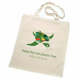 Natural Cotton Turtle Tote Bag